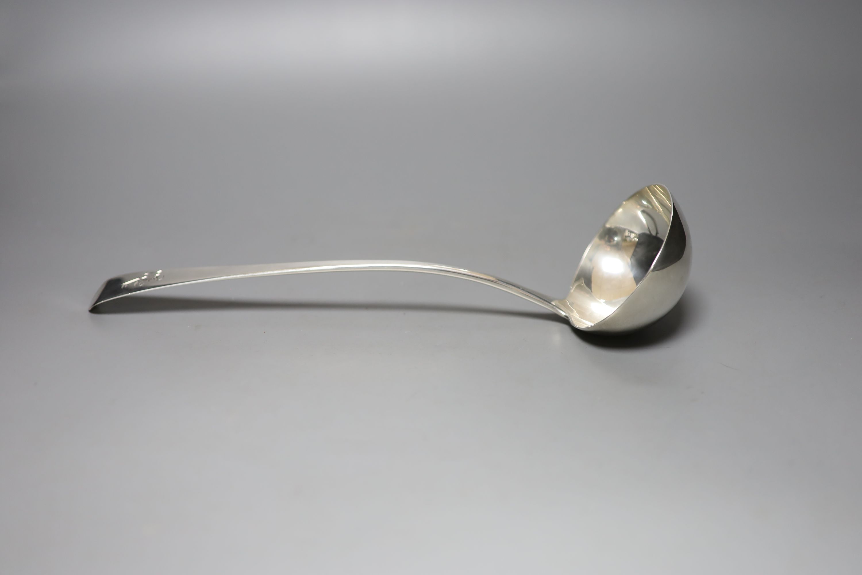 A George III silver Old English pattern soup ladle, London, 1806, 32.5cm